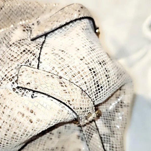 Authentic Michael Kors Beige Python Effect Leather/Suede Bedford Hobo - Picture 10 of 15